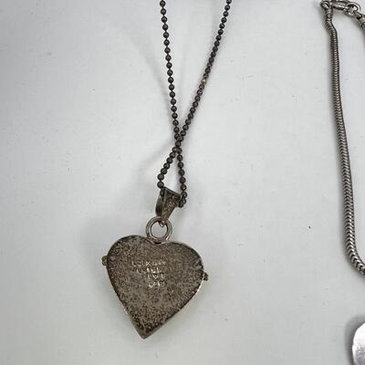 2 SS chains Mexican SS cast  heart handmade Bead