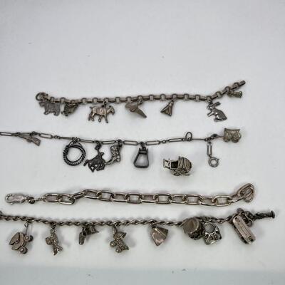 SS 1960s Charm bracelets and 1 SS Baby Carriage  Charm