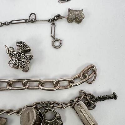 SS 1960s Charm bracelets and 1 SS Baby Carriage  Charm