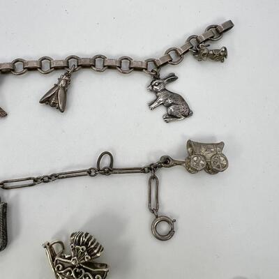 SS 1960s Charm bracelets and 1 SS Baby Carriage  Charm