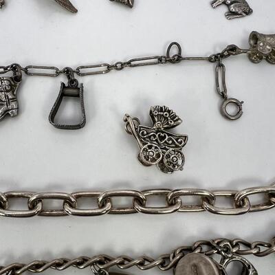SS 1960s Charm bracelets and 1 SS Baby Carriage  Charm