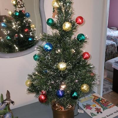Fiber Lighted Table Top Christmas Tree