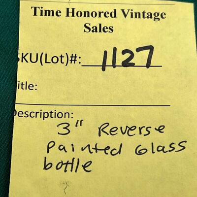 3" Reverse painted glass bottle