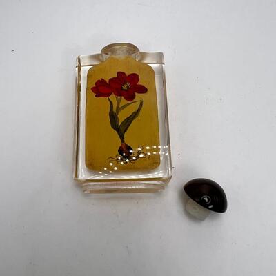 3" Reverse painted glass bottle