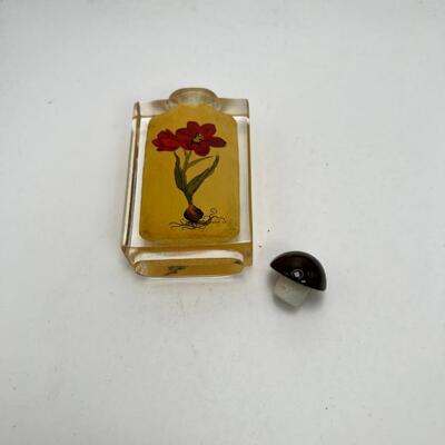 3" Reverse painted glass bottle