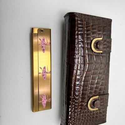 Gold Plated Neiman Marcus Vintage new vanity set and Vintage comb