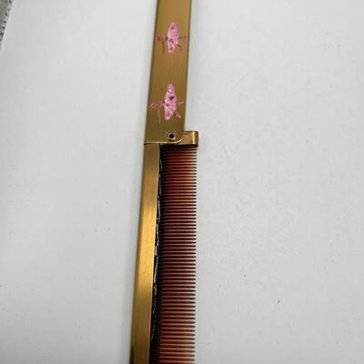 Gold Plated Neiman Marcus Vintage new vanity set and Vintage comb
