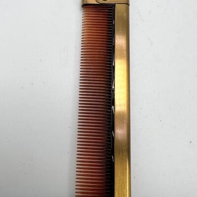 Gold Plated Neiman Marcus Vintage new vanity set and Vintage comb