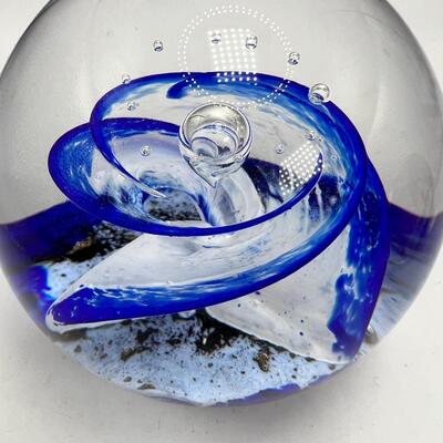 2 Scotland Selkirk Glass  signed marbled paperweights