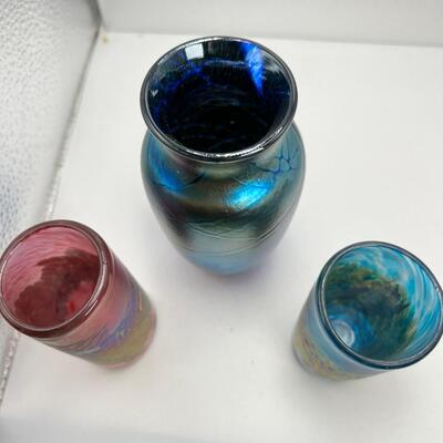 Artist Hand Blown glass vessels with hallmark signature