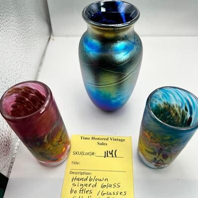 Artist Hand Blown glass vessels with hallmark signature