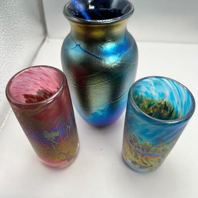 Artist Hand Blown glass vessels with hallmark signature