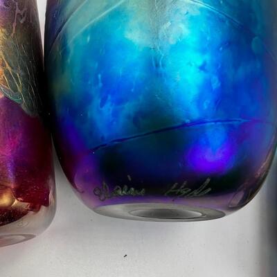 Artist Hand Blown glass vessels with hallmark signature