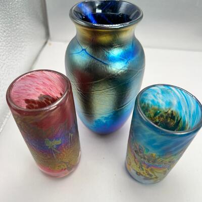 Artist Hand Blown glass vessels with hallmark signature