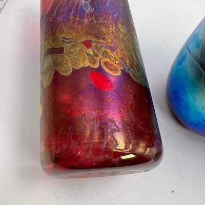 Artist Hand Blown glass vessels with hallmark signature