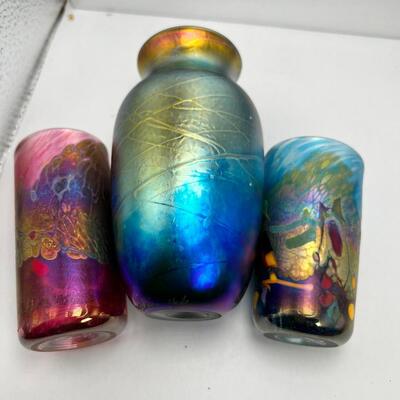 Artist Hand Blown glass vessels with hallmark signature