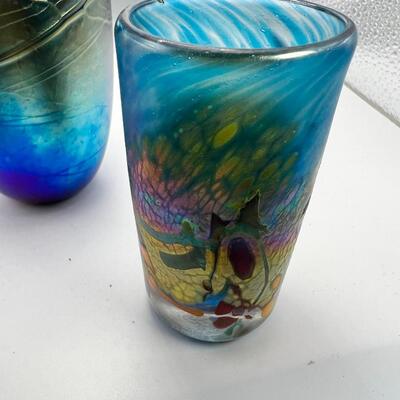Artist Hand Blown glass vessels with hallmark signature