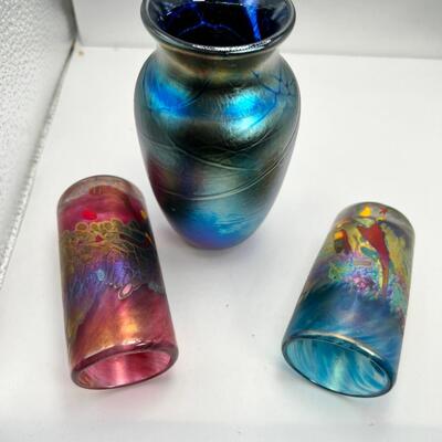 Artist Hand Blown glass vessels with hallmark signature