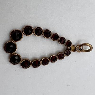 Antique Mozambique Garnets Pendant 10 K Gold