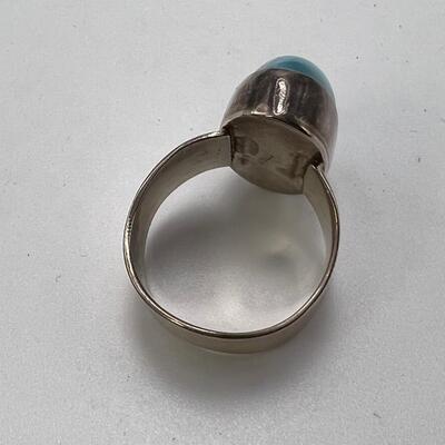 SS 12 Grm Size 7 Ring with 1" gem Quality stone