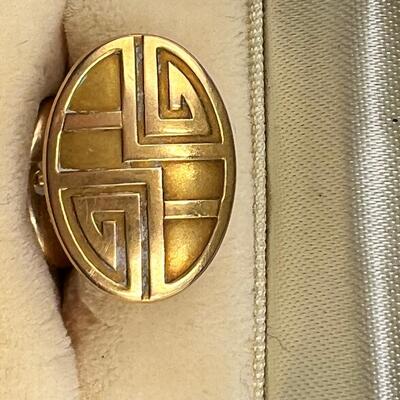 Pair Antique 14K Gold Cufflinks engraved