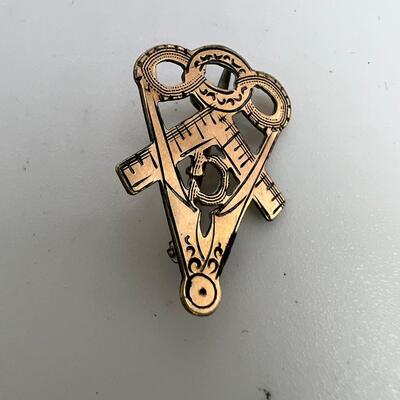 Greek  Pendant 10 K gold and  Masonic Diamond Pin
