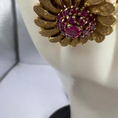 Shreve and Co. 18K Vintage 1950s  Italian Ruby Ring Size 6