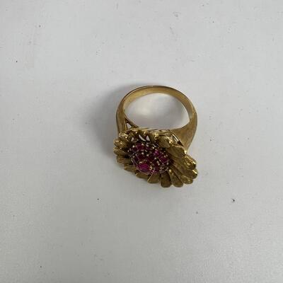 Shreve and Co. 18K Vintage 1950s  Italian Ruby Ring Size 6