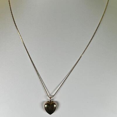 14 K heart pendant on 14K Chain