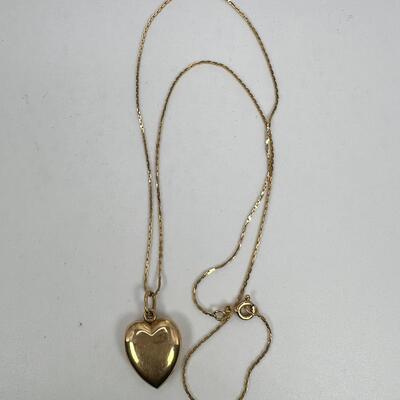 14 K heart pendant on 14K Chain