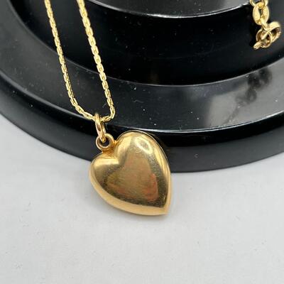 14 K heart pendant on 14K Chain