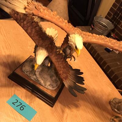 Resin Figure of Two Bald Eagles Flying