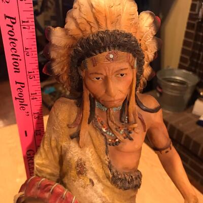 Resin Native American Chief Sculpture