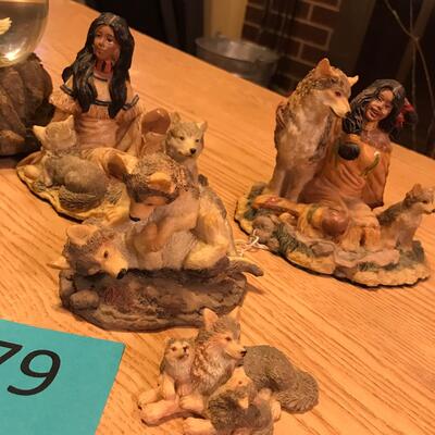 Lot of Native American Figures Resin