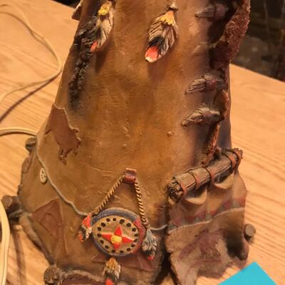 Resin Teepee Native American Night Light Lamp