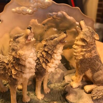 Lot of 2 Wolf Figures - Resin