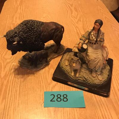 Resin Squa & Bison Figures