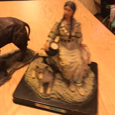 Resin Squa & Bison Figures