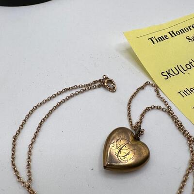 22K Heart Chain with 18K Engraved heart pendant