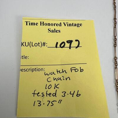 1800s Antique watch fob chain 10 K Gold