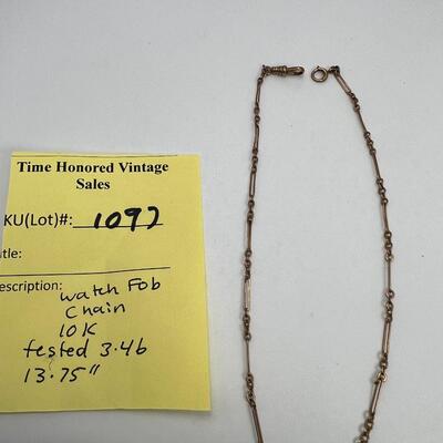 1800s Antique watch fob chain 10 K Gold