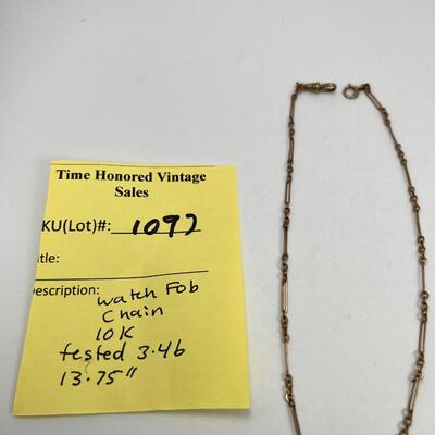 1800s Antique watch fob chain 10 K Gold