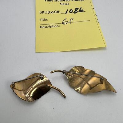 2 GP leaf and pearl pins