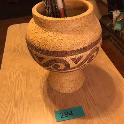 Large Brown vase w/ feathers