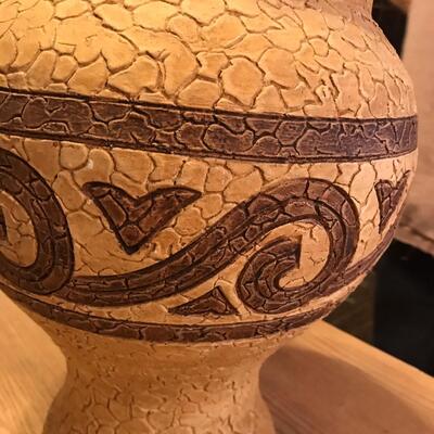 Large Brown vase w/ feathers