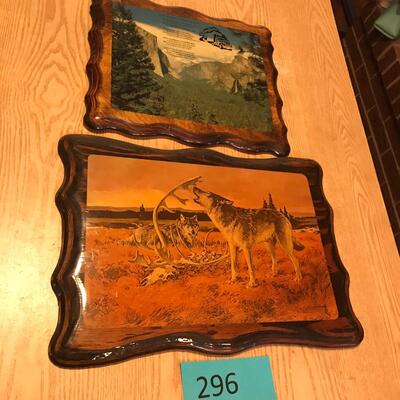 Lot of 2 Wood Plaques Decopauge