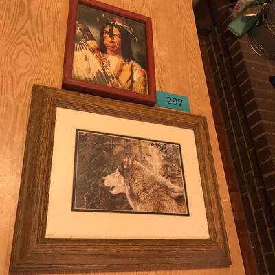Native American & Wolf Picture