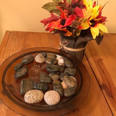 Candle Platform Fall Floral Arrangement