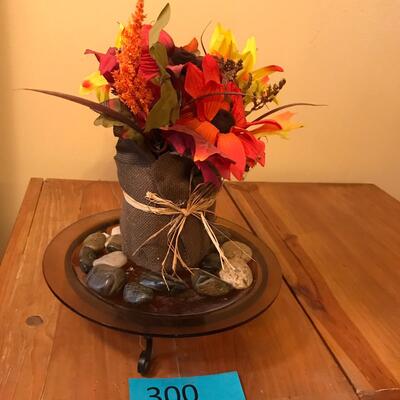 Candle Platform Fall Floral Arrangement