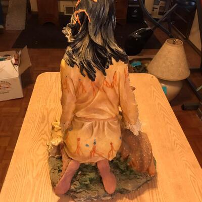 Large Native American Woman Sculpture